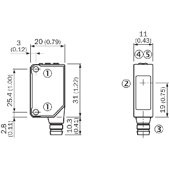 Cellule Barrage NPN P=33m Pot. LR LO/DO 10-30Vdc / M08 3P-Lire la description