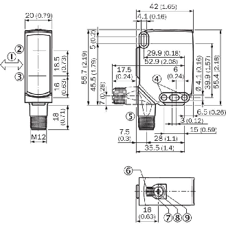 Cellule EAP PNP/NPN P=500mm PinPoint LO/DO / M12 4P-Lire la description