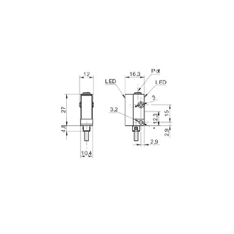 Cellule Bar. reflex NPN P=3,5m Pot. LO/DO Plast. 10-30Vdc / Câble 2m-Lire la description