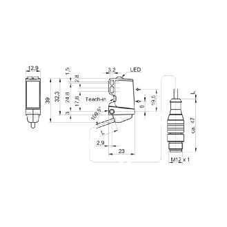 SmartRefect Push-pull P=300mm qTeach PinPoint LO/DO / M12 4P-Lire la description
