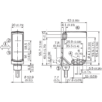 Cellule EAP PNP/NPN P=1.5m IR IO-Link LO/DO / M12 4P+C0.3m-Lire la description