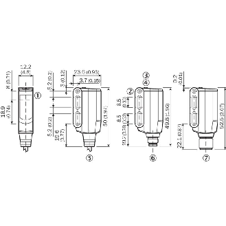 Cellule Bar. reflex transp. NPN P=5m Teach PinPoint LO/DO / M12 4P-Lire la description