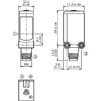 Cellule Bar. reflex transp. PNP P=2m Teach Laser LO/DO / M08 4P-Lire la description