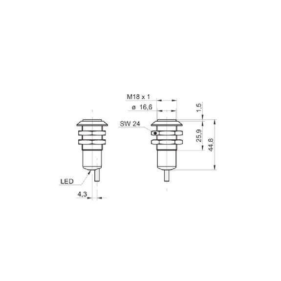 Cellule Directe PNP P=300mm Pot. IR LO/DO Plast. Axial / Câble 2m Cellule Directe PNP P=300mm Pot. IR LO/DO Plast. Axial / Câble 2m-Lire la description