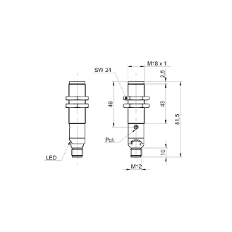 Cellule Barrage (R) M18 NPN P=55m Pot. Laser LO/DO Axial / M12 4P-Lire la description