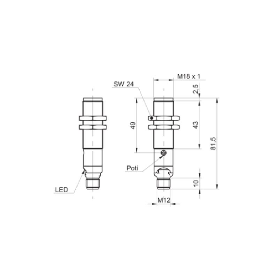 Cellule Barrage (R) M18 NPN P=55m Pot. Laser LO/DO Axial / M12 4P Cellule Barrage (R) M18 NPN P=55m Pot. Laser LO/DO Axial / M12 4P-Lire la description