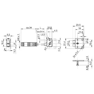 Cellule Directe PNP P=150mm LO/DO Plast. Axial / M08 4P+C0.2m-Lire la description