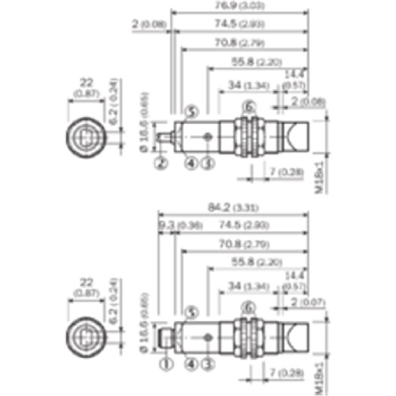 Cellule Bar. reflex M18 NPN P=5,5m Pot. LR LO/DO Plast Radial /M12 4P-Lire la description