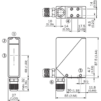 Cellule Barrage PNP/NPN P=60m LR LO/DO E.test Alarme / M12 5P-Lire la description