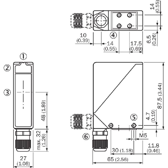 Cellule Barrage PNP/NPN P=60m LR LO/DO E.test Alarme / M12 5P-Lire la description