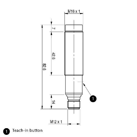 Cellule Barrage (R) M18 NPN Laser LO/DO Plast. Axial M12 4P-Lire la description