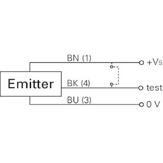 Cellule Barrage (E) P=5m LR Plast. 10-30Vdc / M08 3P+C-Lire la description