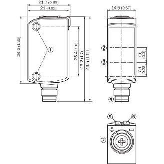 Cellule EAP PNP P=400mm Pot. PinPoint LO/DO Inox 10-30Vdc / M08 4P-Lire la description
