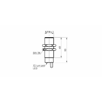 Cellule Directe M18 PNP P=150mm Pot. IR LO Métal Axial / Câble 2m-Lire la description
