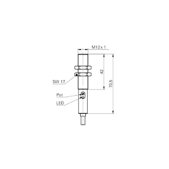 Cellule Directe M12 NPN P=30-200mm Pot. IR DO 10-30Vdc / Câble 2m-Lire la description