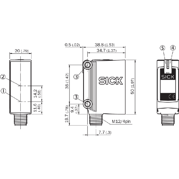 Cellule Bar. reflex PNP P=17m PinPoint LO / M12 4P-Lire la description