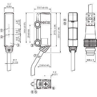 Cellule EAP NPN P=120mm Pot. PinPoint DO / M08 3P+C0.2m-Lire la description