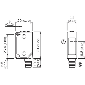 Cellule Barrage PNP P=35m Pot. Laser LO/DO / M08 3P-Lire la description