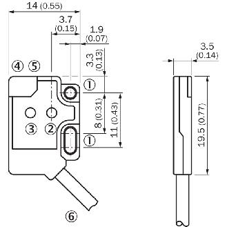 Cellule Directe PNP P=18mm LR LO / M08 4P+C0.2m-Lire la description