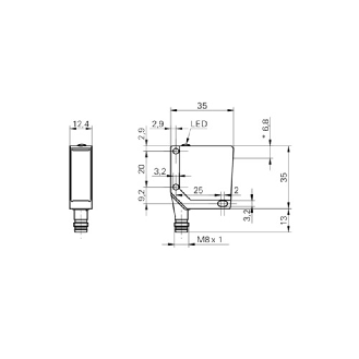 Cellule Bar. reflex PNP P=7m Laser LO/DO Métal 10-30VDC / M08 4P-Lire la description
