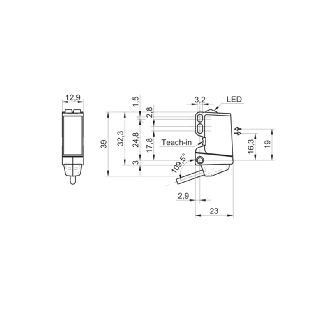 Cellule Bar. reflex NPN P=5m qTeach Laser LO/DO / Câble 2m-Lire la description