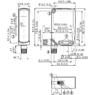 Cellule EAP PNP/NPN P=1,2m Teach IO-Link PinPoint / M12 4P-Lire la description