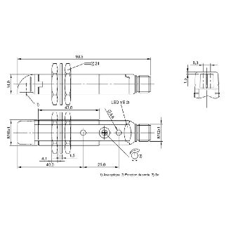 Cellule Bar. reflex M18 PNP P=9m Laser LO/DO Radial Plast. / M12 4P-Lire la description