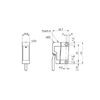 Cellule Bar. reflex transp. PNP P=7m Teach LO/DO Plast. / Câble 2m-Lire la description