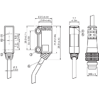Cellule EAP NPN P=18mm PinPoint LO / M08 3P+C0.3m-Lire la description