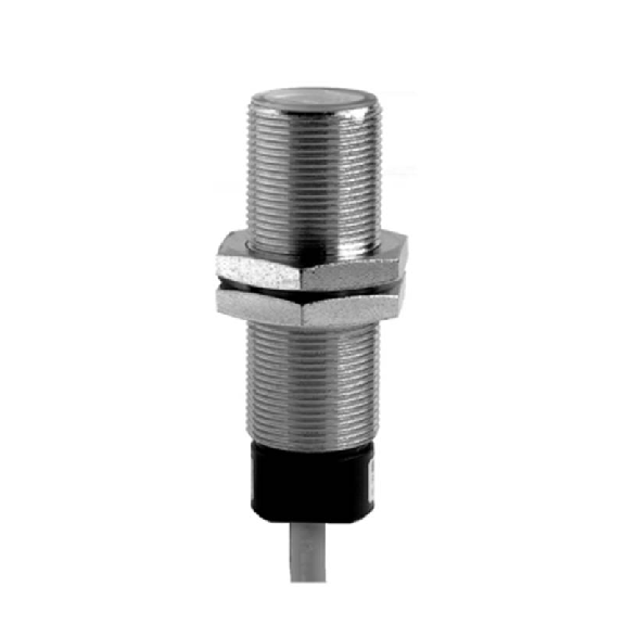 Cellule Bar. reflex M18 PNP P=2,5m LR DO Métal Axial / Câble 2m Cellule Bar. reflex M18 PNP P=2,5m LR DO Métal Axial / Câble 2m-Lire la description
