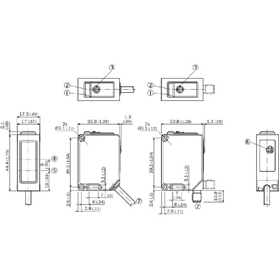 Cellule EAP PNP P=2.5m Pot. Laser LO/DO / M08 4P-Lire la description