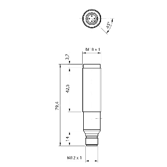Cellule Barrage (R) M18 NPN LO/DO Métal Axial / M12 4P-Lire la description