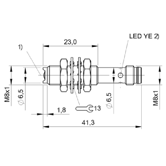 Cellule Directe PNP P=60mm LR DO Ø8x40mm Inox Axial / M08 3P-Lire la description