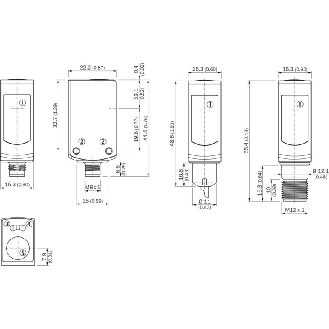 Cellule Bar. reflex PNP P=5m Teach PinPoint LO/DO Inox WD / M12 4P+C-Lire la description
