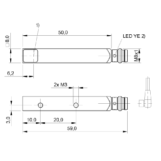 Cellule Barrage (R) PNP P=2.2m LR LO/DO / M08 3P-Lire la description