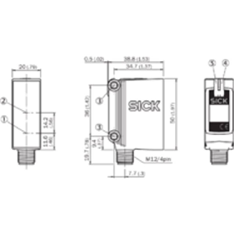 Cellule Bar. reflex PNP P=15m PinPoint LO/DO 10-30Vdc / M12 4P-Lire la description