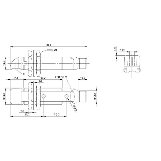 Cellule Barrage (E) M18 P=15m IR Plast. Radial / M12 4P-Lire la description