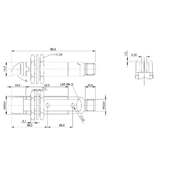 Cellule Barrage (E) M18 P=15m IR Plast. Radial / M12 4P-Lire la description