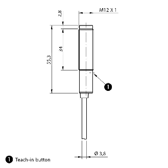 Cellule Barrage (R) M12 PNP P=4m IR LO/DO Métal Axial Câble 2m-Lire la description