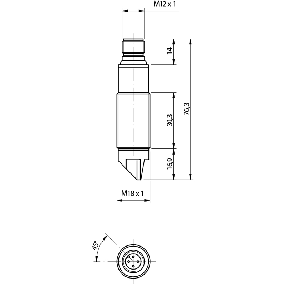 Photo.M18,IR emiss.,M12 plug,Emitter-Lire la description