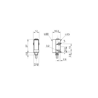 Cellule Bar. reflex PNP P=3,5m LR LO/DO Plast. 10-30Vdc / Câble 2m-Lire la description