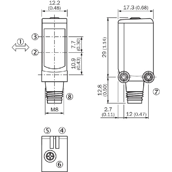 Cellule EAP PNP P=120mm Pot. PinPoint LO / M08 3P-Lire la description