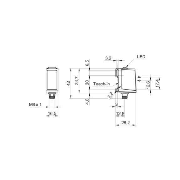 Cellule Bar. reflex transp Push-Pull P=3,5mTeach IO-L Inox / M08 4P Cellule Bar. reflex transp Push-Pull P=3,5mTeach IO-L Inox / M08 4P-Lire la description