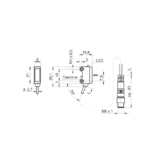 Cellule Bar. reflex PushPull P=1.2m Teach IOL Laser LODO M08 4P+C0.2m-Lire la description