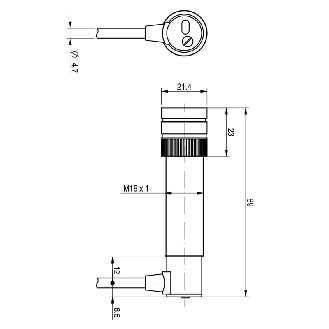 Photo.M18,NPN-NO/NC,Cable 90°,UV-Lire la description