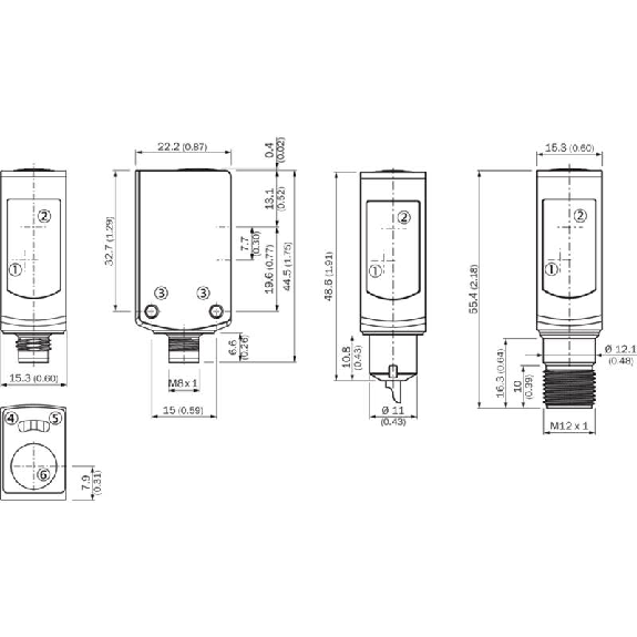 Cellule EAP PNP P=120mm Teach PinPoint LO Inox WD / M08 3P-Lire la description