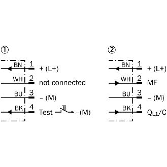 Cellule Barrage (E+R) PNP/NPN P=45m PinPoint IOL LO/DO, M12 4P+C0.27m-Lire la description