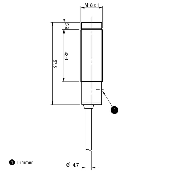 Cellule Barrage (R) M18 PNP NO+NF P=20m IR Plast. Axial Câble 3m-Lire la description