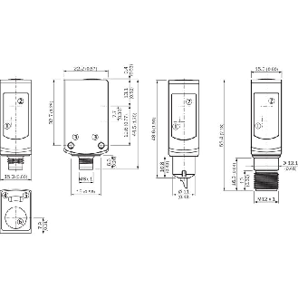 Cellule EAP PNP P=300mm Teach Laser LO/DO Inox WD / M08 4P-Lire la description
