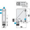 Cellule Barrage PNP/NPN P=60m Pot. LR LO/DO Alarme E.test / Bornes
